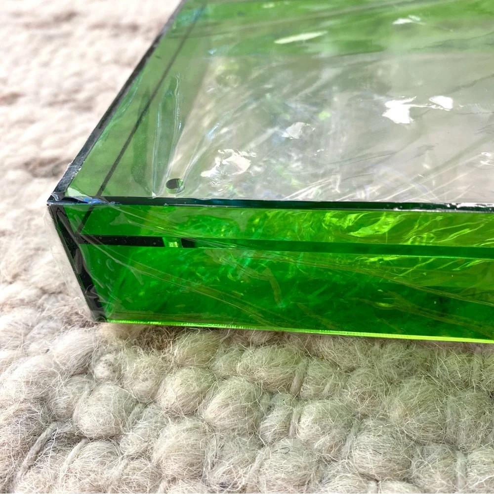 NEW Green Acrylic Floating Picture Frame Tabletop Modern Decor